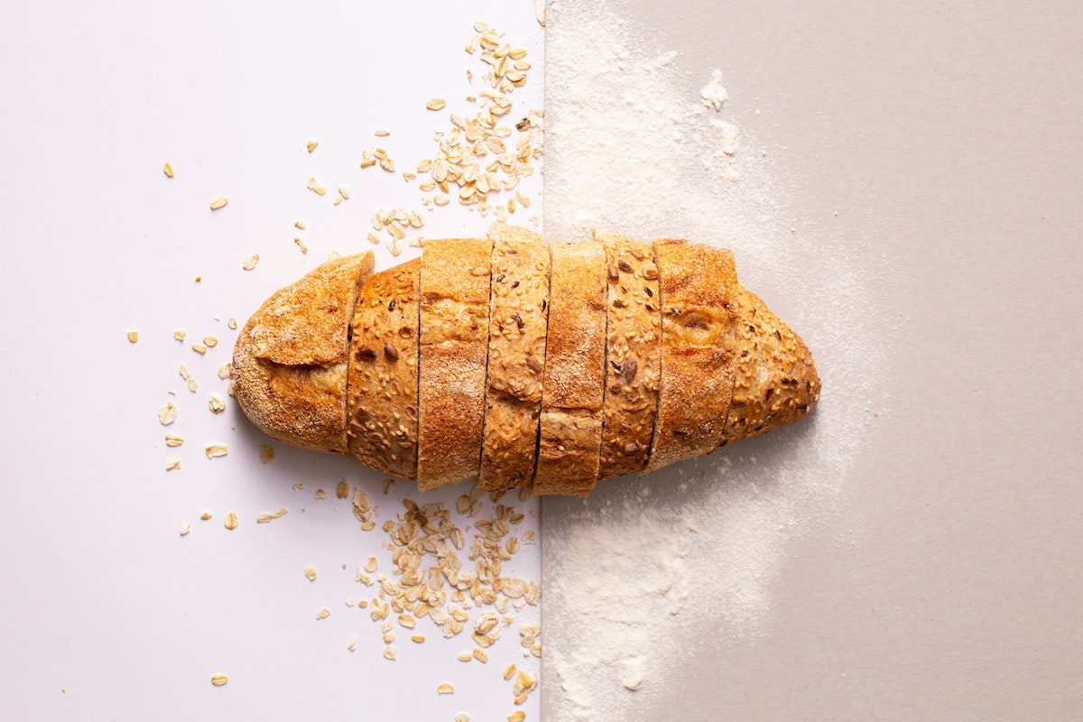 a sliced loaf of bread on the counter